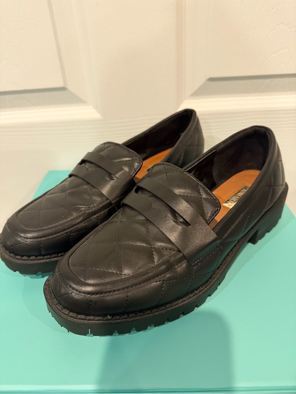 Primark Black Quilted Penny Loafers for Women, size 8 - Picture 2 of 8